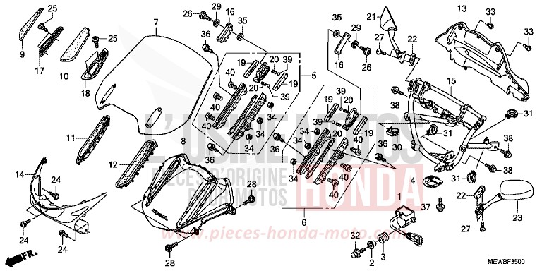 UPPER COWL for Deauville ABS CARNELIAN RED METALLIC (R296) from 2011
